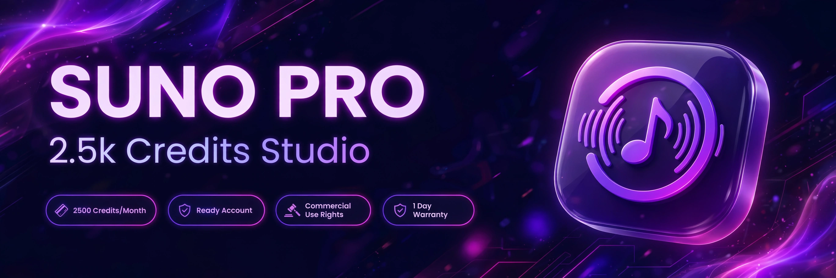 Suno Pro 2.5k Credits 1M