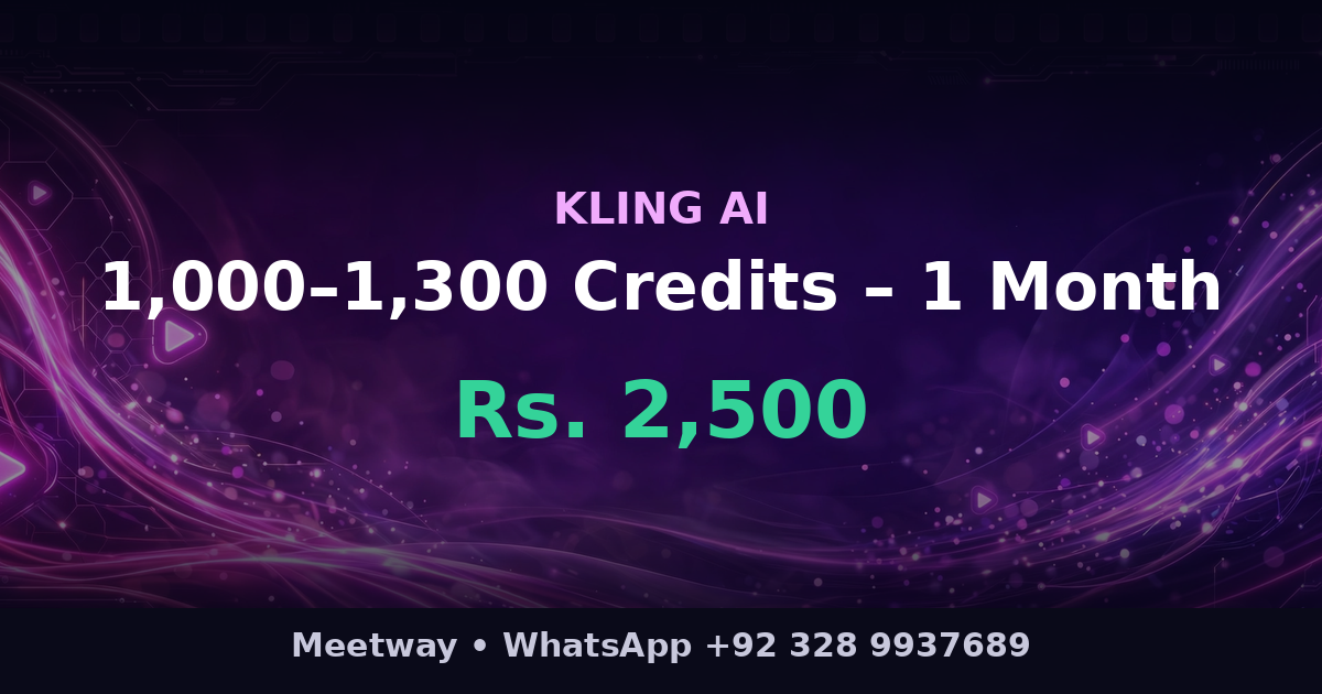 Kling AI – 1 Month (1,000–1,300 Credits)